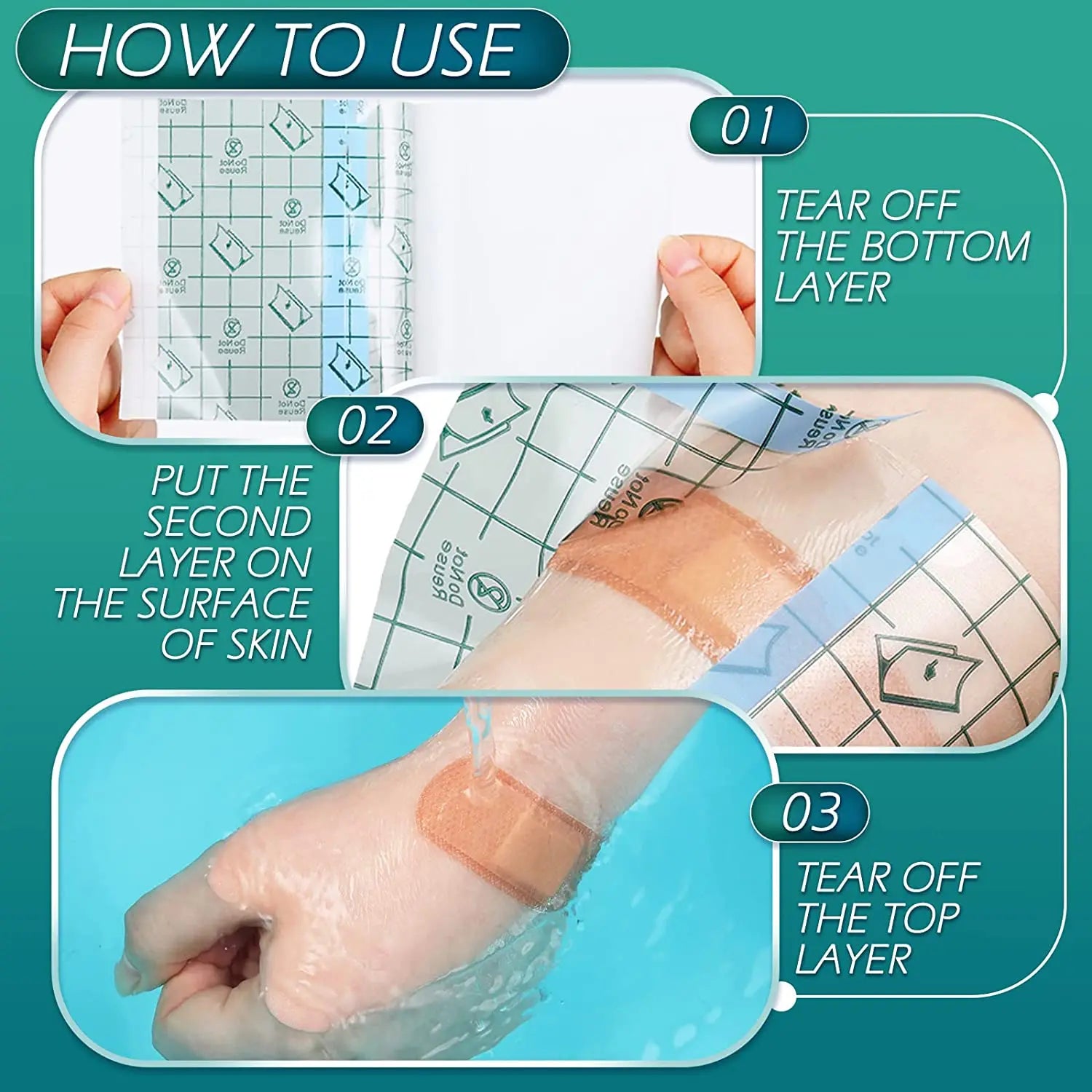 100pcs/ 50pcs Medical Adhesive Transparent Tape - WORLDZii