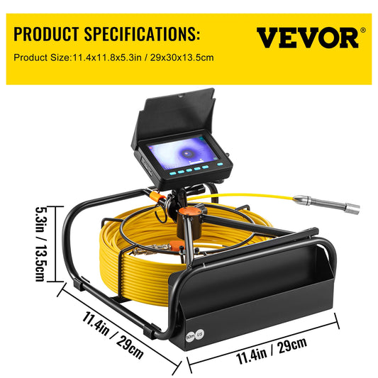 VEVOR Pipe Inspection Camera with DVR - WORLDZii