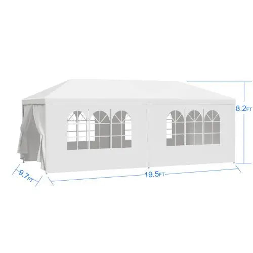 10x20' Wedding Party Canopy Tent Outdoor Gazebo with 6 Removable Sidewalls Durable Aluminum and PVC Polyester Fabric - WORLDZii