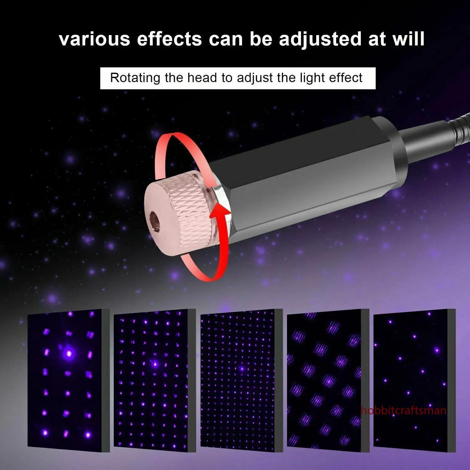 Mini LED Car Roof Star Night Light Projector Atmosphere Galaxy Lamp USB Decorative Adjustable for Auto Roof Room Ceiling Decor - WORLDZii