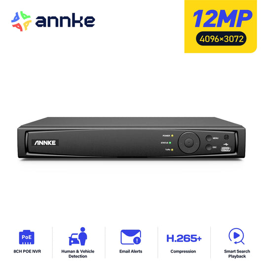 ANNKE 8CH 16CH 12MP POE Video Recorder For IP POE Camera - WORLDZii