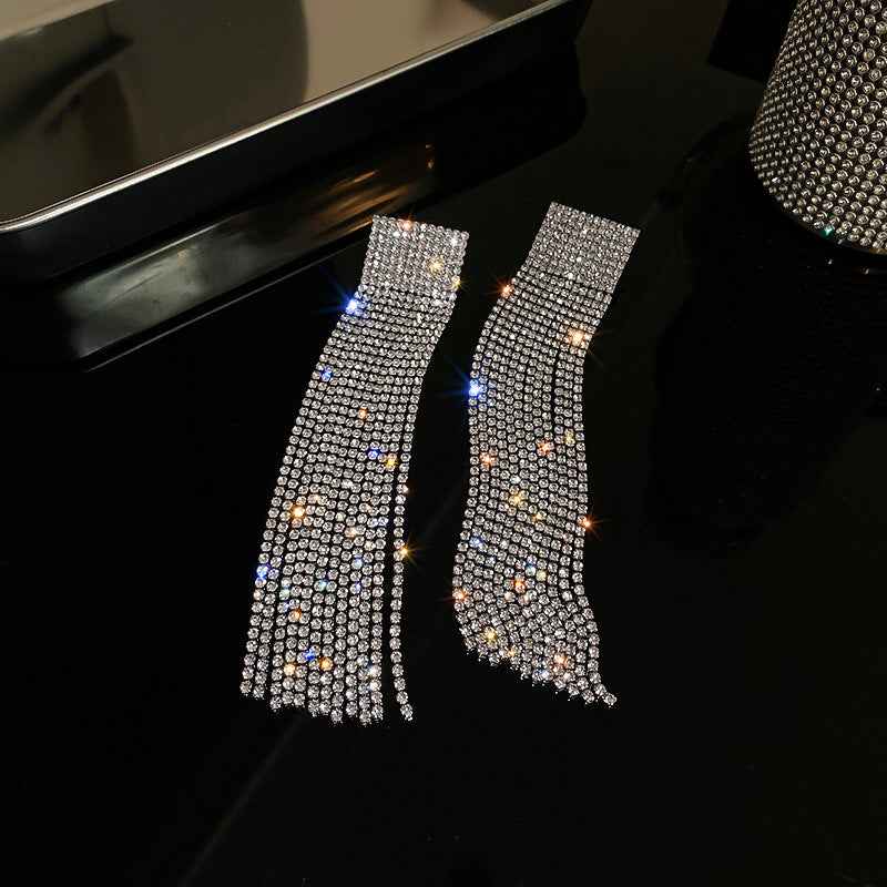 Fashion 14cm Crystal Trending Long Earrings
