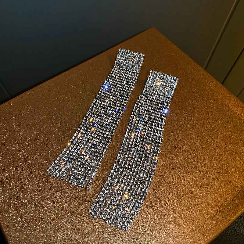 Fashion 14cm Crystal Trending Long Earrings