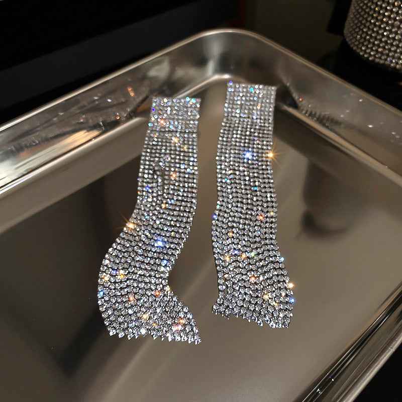 Fashion 14cm Crystal Trending Long Earrings
