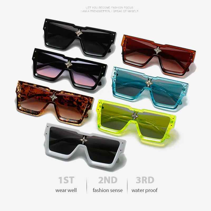 Luxury Crystal Oversized Women Square Sunglasses