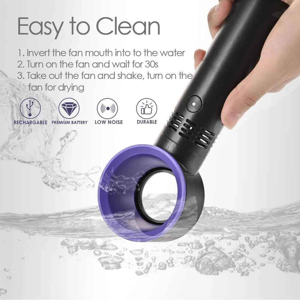 USB Rechargeable Bladeless No Leaf Fan