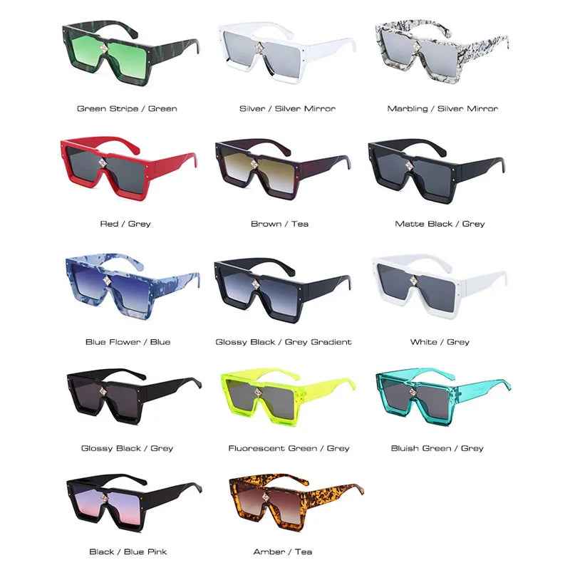 Luxury Crystal Oversized Women Square Sunglasses
