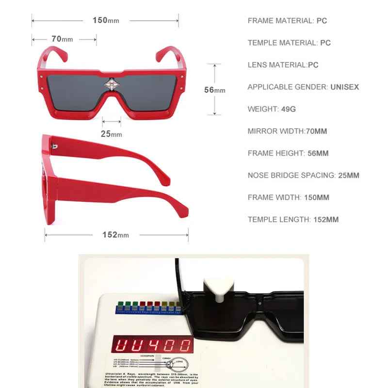 Luxury Crystal Oversized Women Square Sunglasses