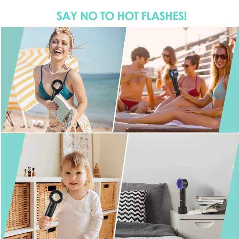 USB Rechargeable Bladeless No Leaf Fan