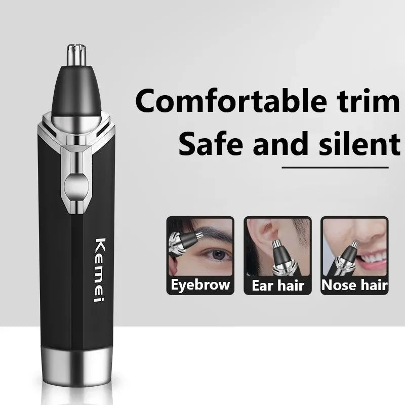 Kemei 6512 Nose Hair Trimmer Nasal Wool Implement Nose Hair Cut Washed Trimmer Clipper and Hair Razor Epilator Remover Nose Hair - WORLDZii