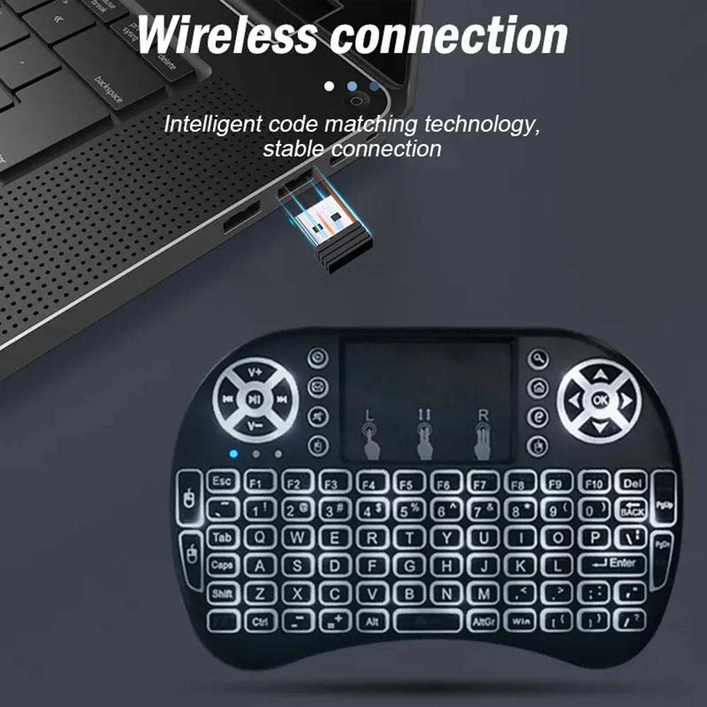I8 Mini Wireless Keyboard with 7 Color Backlit - WORLDZii