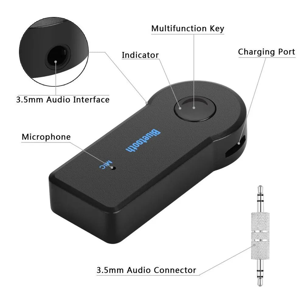 3.5 AUX Jack Stereo Music Audio Car Transmitter Speaker Amplifier Wireless Adapter with Mic