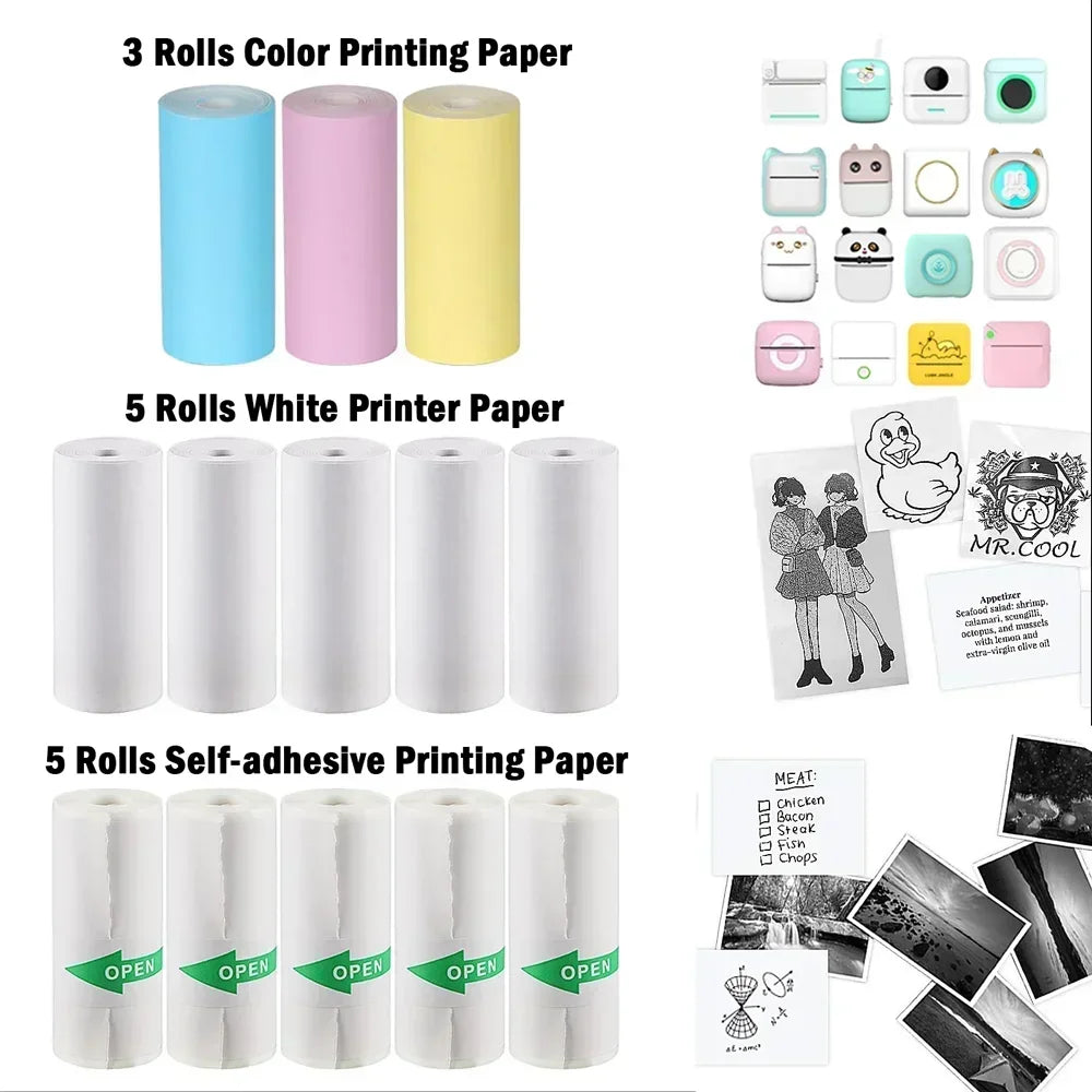 Thermal Paper MINI Printing Self-adhesive Labels for Mini Printers - WORLDZii