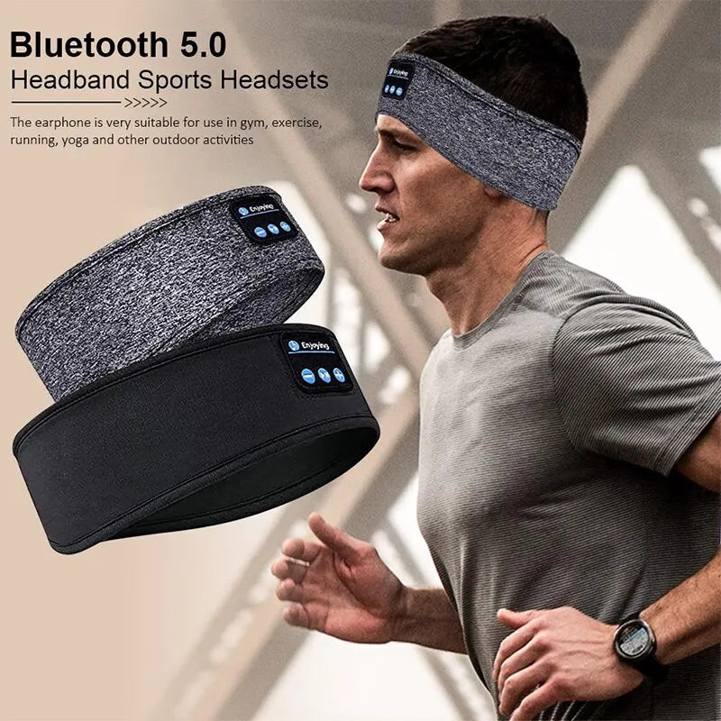 Fone Bluetooth Earphones Sports Sleeping Headband Elastic Wireless Headphones Music Eye Mask Wireless Bluetooth Headset Headband - WORLDZii