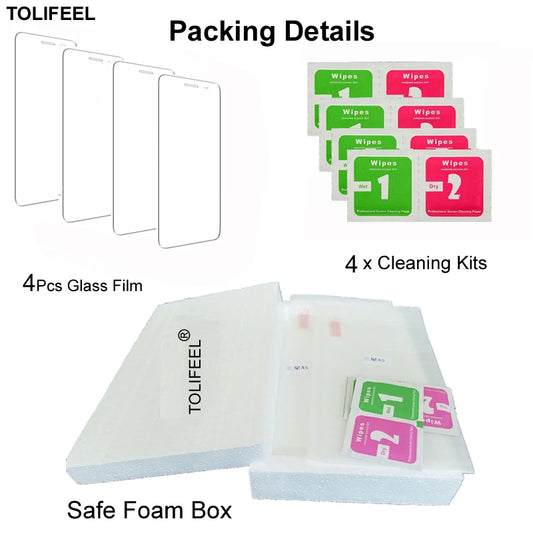 4PCS Protective Transparent Screen Protector Film Glass - WORLDZii