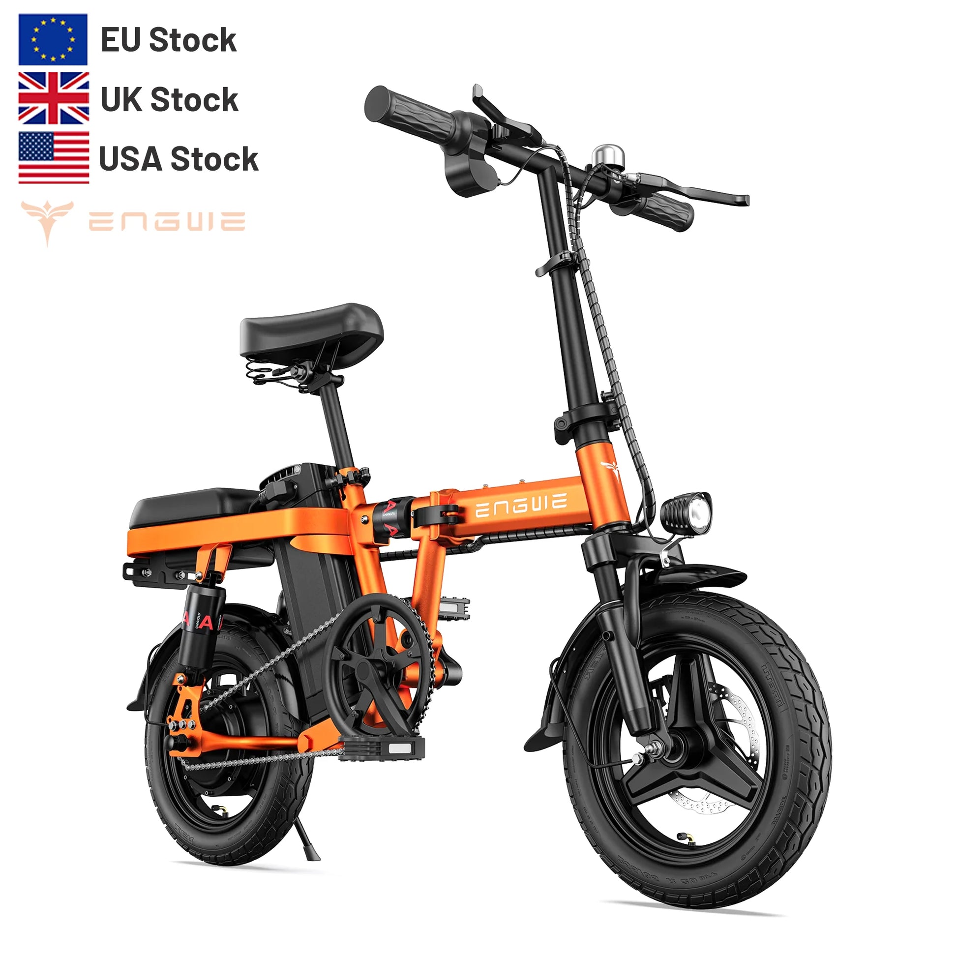 Engwe T14 E Bike Electric Folding Bike White Electric Bike 250W 14inch Mini Electric Bicycle 48V10A Adult City Ebike 25KM/H - WORLDZii
