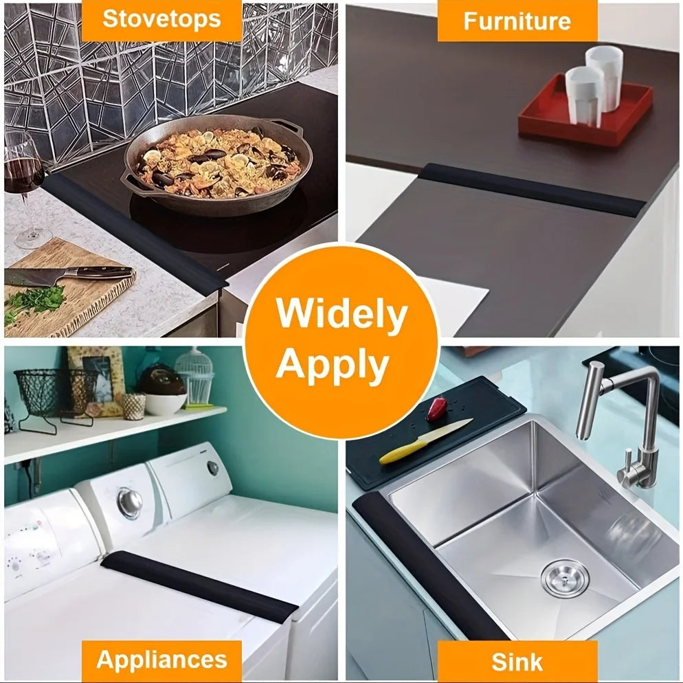 2 Pack 21in Stove Counter Gap Cover with Heat Resistant Wide & Long Gap Filler Used for Protect Gap Filler Sealing Spills - WORLDZii