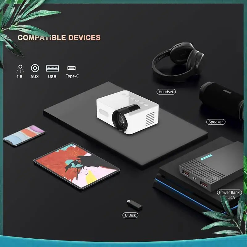 Portable Mini Home Theater Wireless Multi-Function Projector Easy Install - WORLDZii