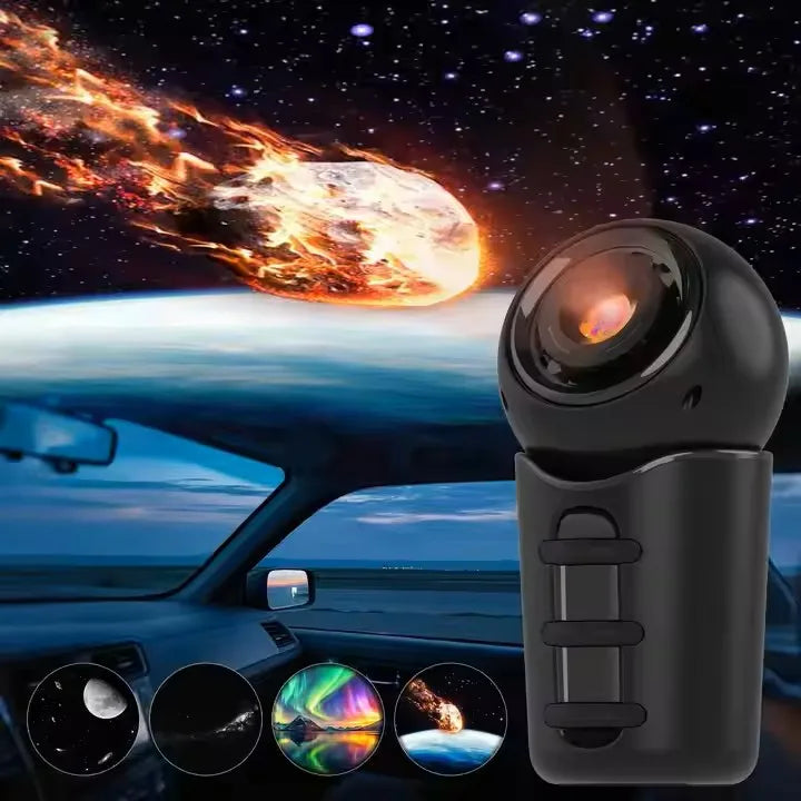 4-in-1 Nighttime Rechargeable Car Starry Sky Projector ABS Mobile Light Shadow Device LED Globe Lamp Touch for Roof Tent Bedroom - WORLDZii