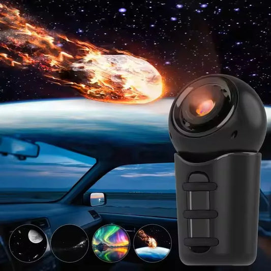 4-in-1 Nighttime Rechargeable Car Starry Sky Projector ABS Mobile Light Shadow Device LED Globe Lamp Touch for Roof Tent Bedroom - WORLDZii