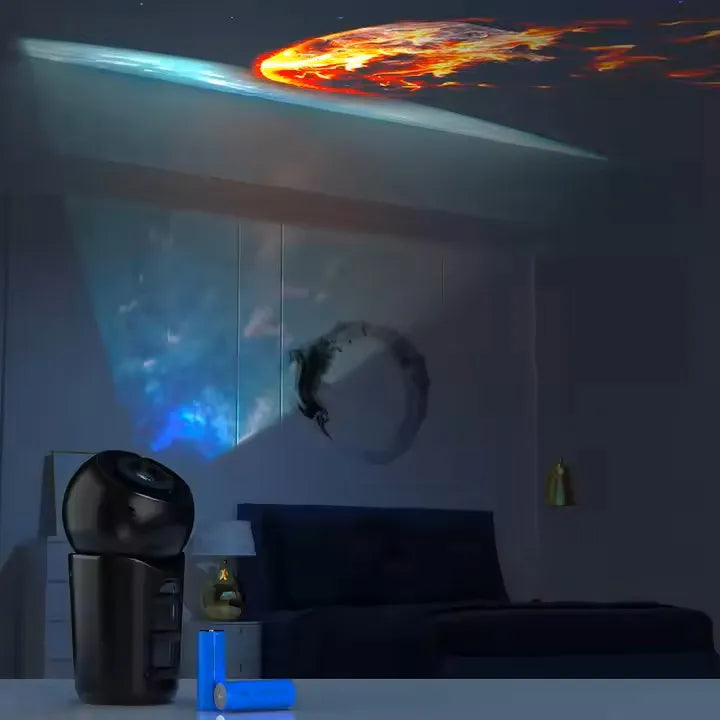 4-in-1 Nighttime Rechargeable Car Starry Sky Projector ABS Mobile Light Shadow Device LED Globe Lamp Touch for Roof Tent Bedroom - WORLDZii