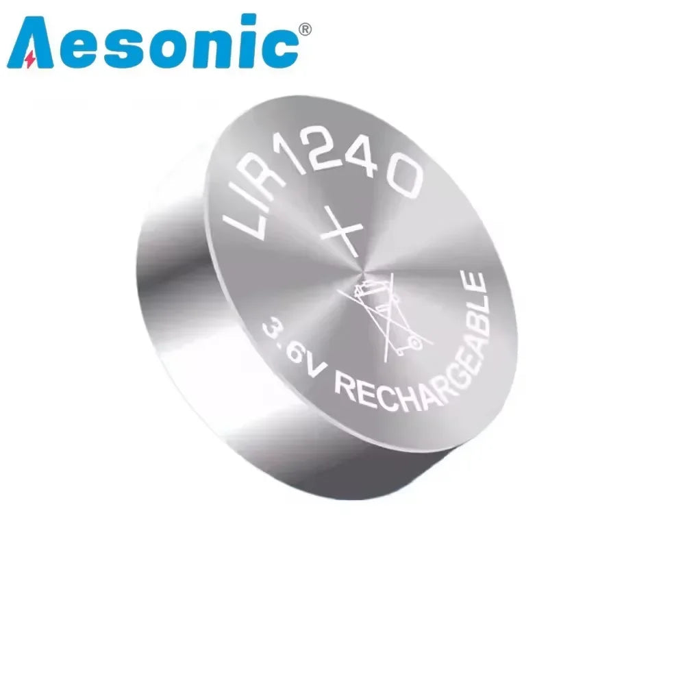 2PCS LIR1240 Rechargeable Button Battery with Charger for TWS Bluetooth Headphone Replaces CP1240 Cells Coin Lithium Battery - WORLDZii