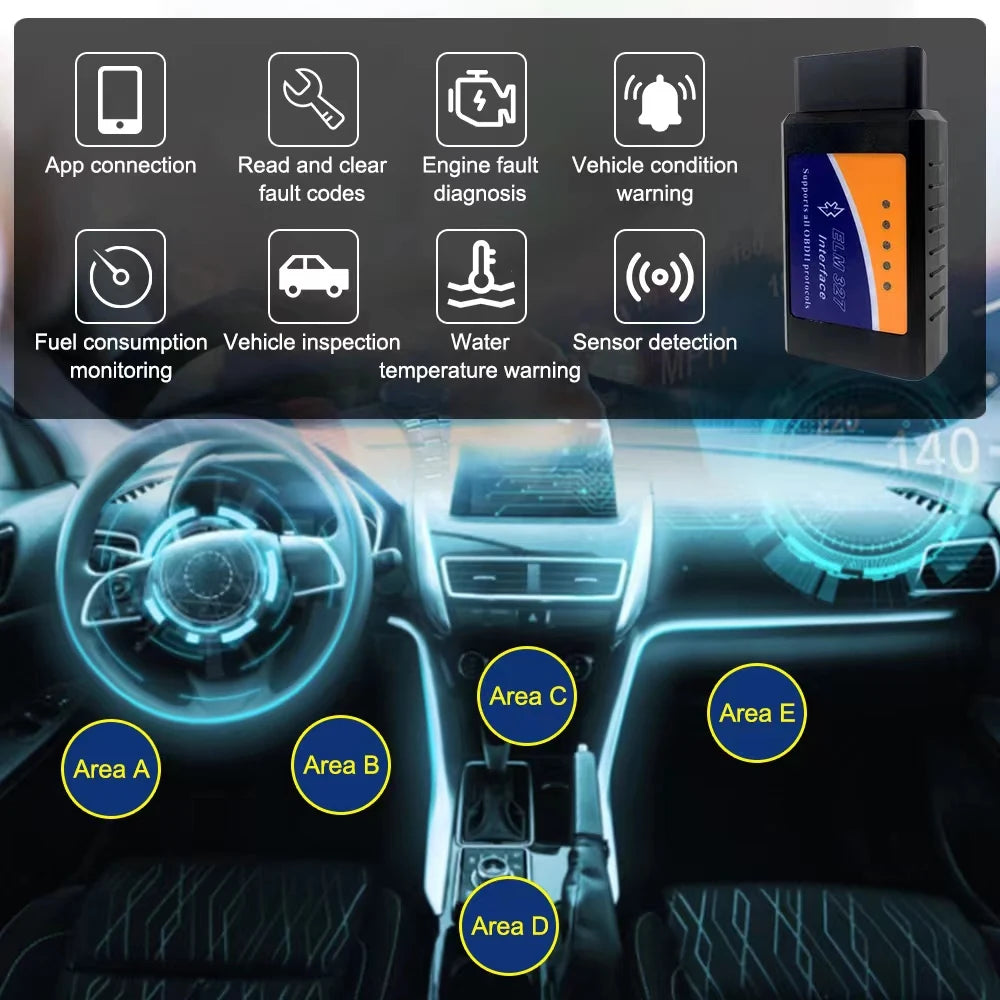 ELM327 V2.1 OBD2 Scanner Bluetooth Car Diagnostic Tool