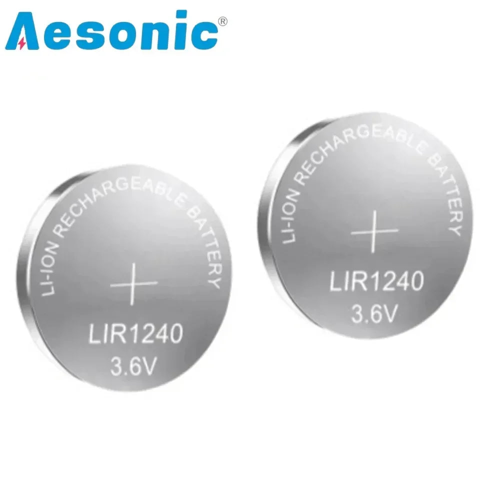 2PCS LIR1240 Rechargeable Button Battery with Charger for TWS Bluetooth Headphone Replaces CP1240 Cells Coin Lithium Battery - WORLDZii