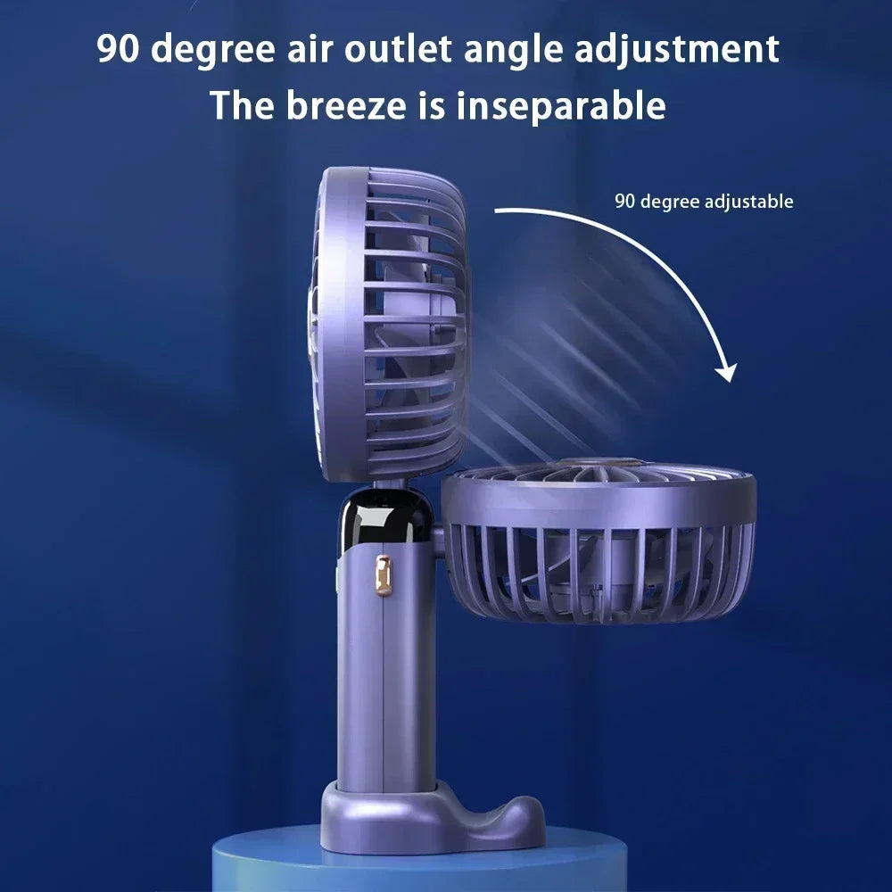 USB Handheld Mini Fan Foldable Portable and Neck Hanging