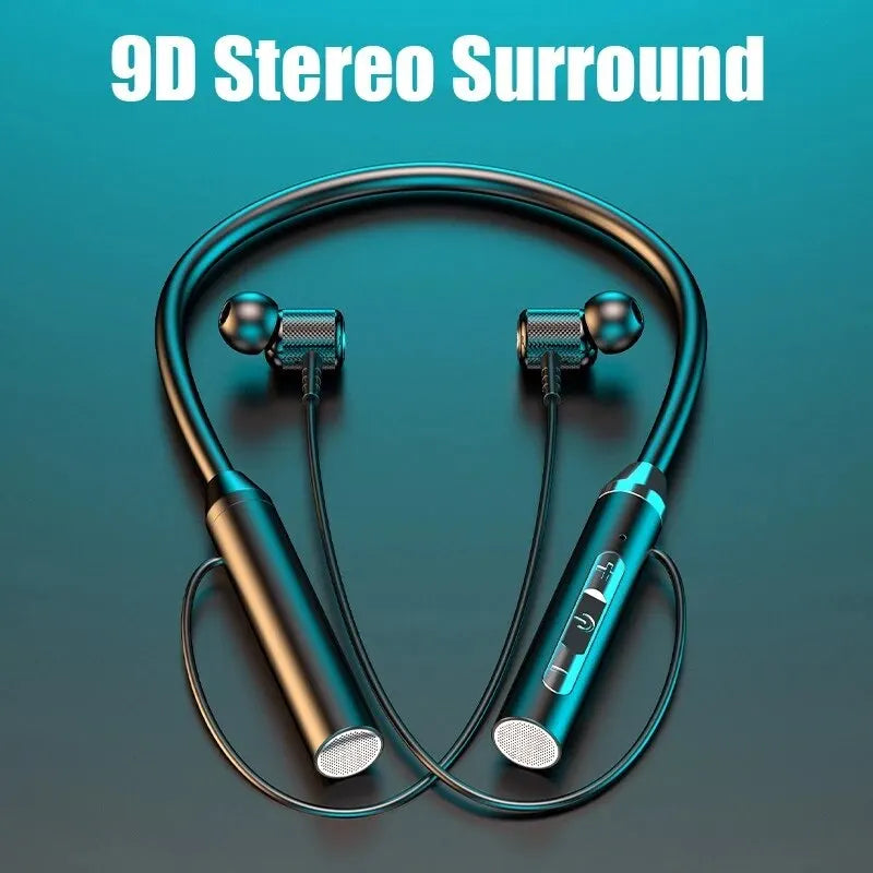 Wireless Neckband Earphones Silicone Hi-Fi 9D