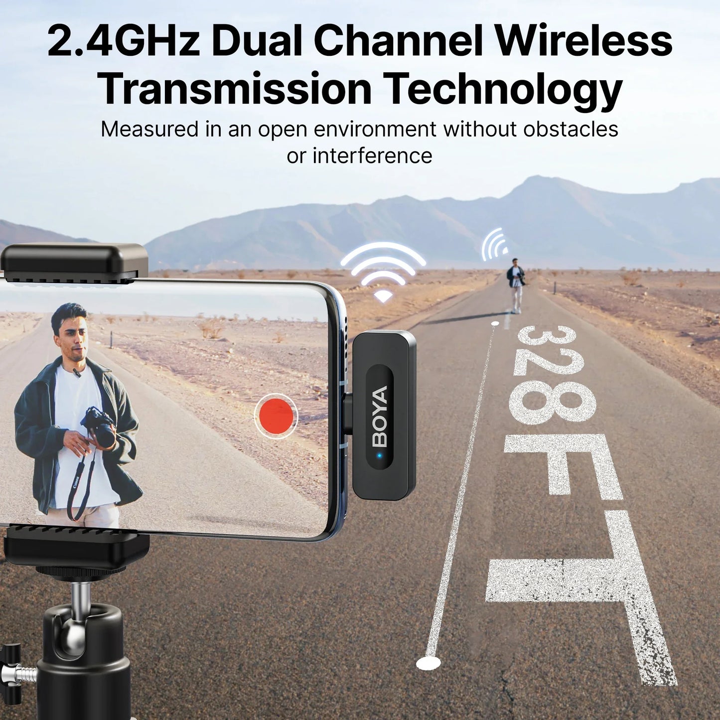 BOYA BY-V3 Wireless Lavalier Lapel Microphone with Noise-cancelling and Rechargeable Mic