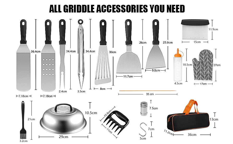 132PCS Outdoor BBQ and Camping Compatible with Blackstone and Camp Chef Griddles Teppanyaki Griddle Accessories Kit - WORLDZii