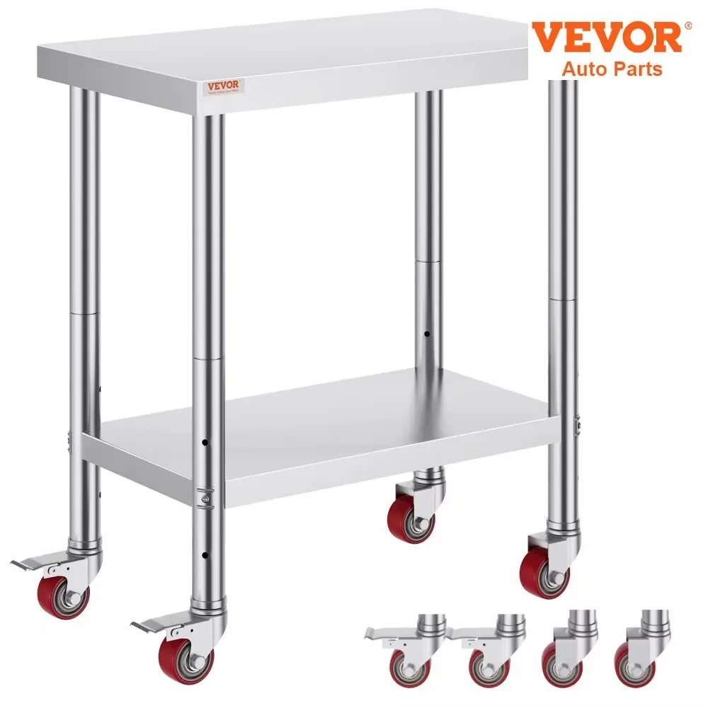 VEVOR Stainless Steel Kitchen Worktable - WORLDZii