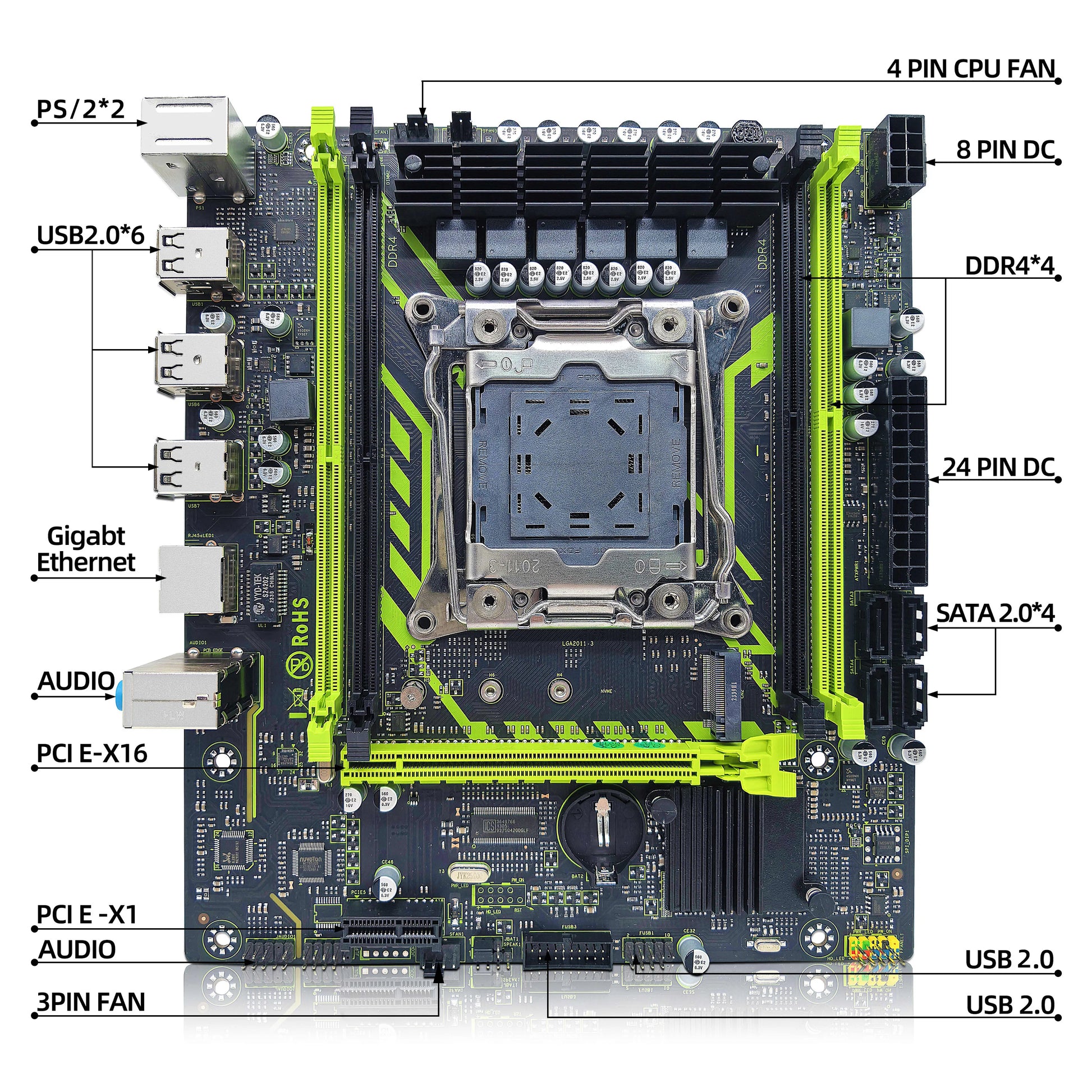 ZSUS X99-8D4 Computer Motherboard - WORLDZii