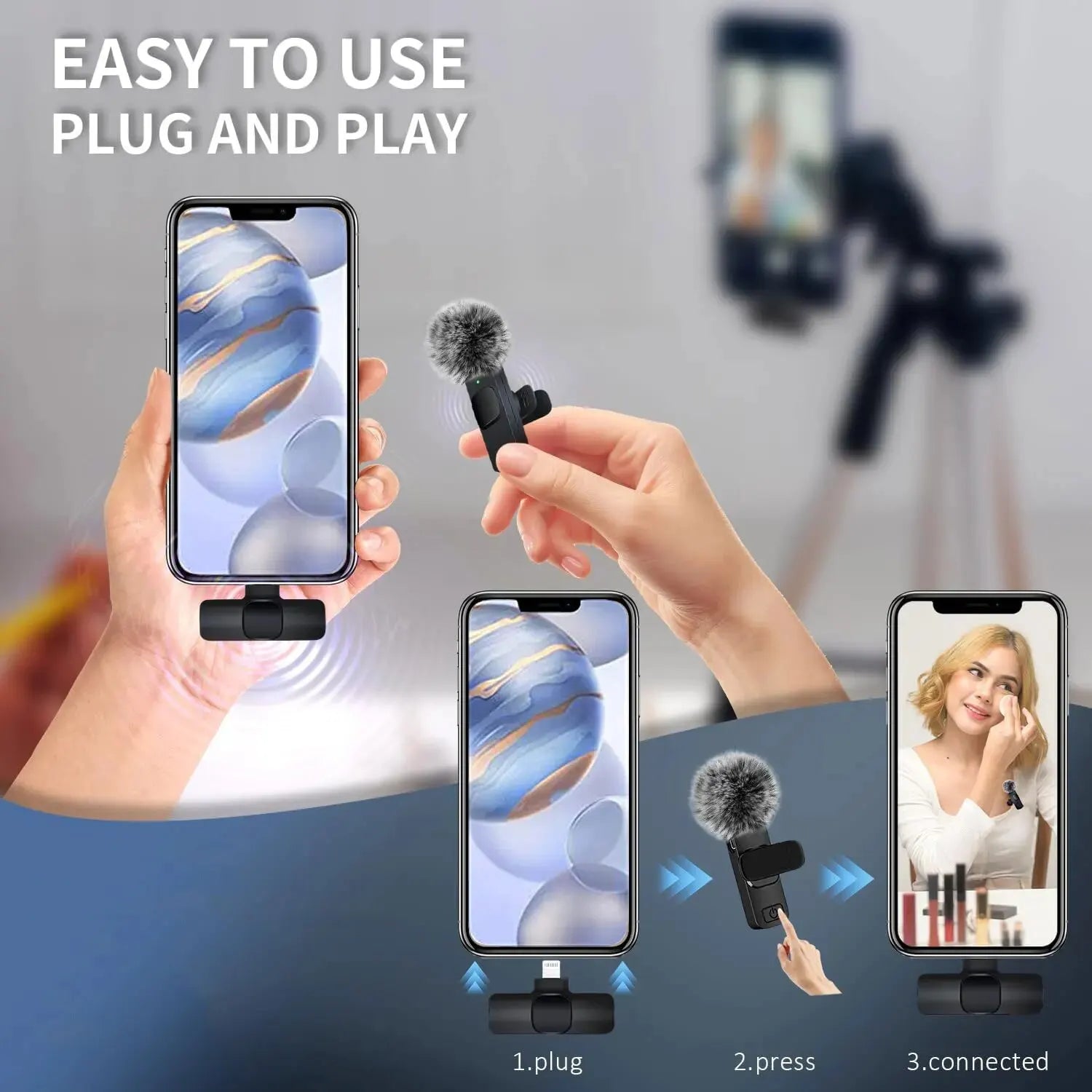NEW Wireless Lavalier Microphone Audio Video Recording Mini Mic - WORLDZii