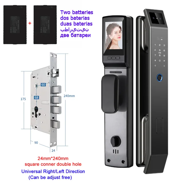 3D Face Recognition Unlock Digital Door Lock With Camera Fingerprint Password - WORLDZii