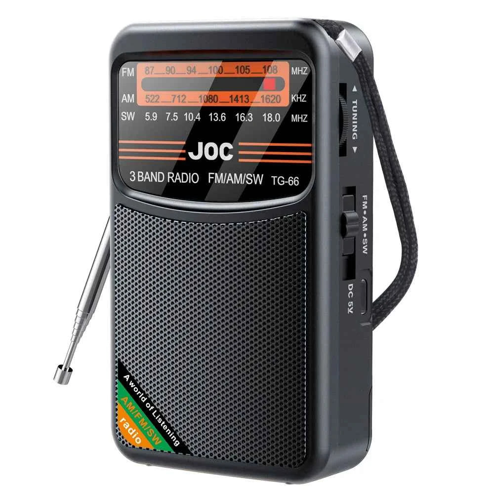 Pocket Mini Radio AM/FM/SW Portable Radio Batteries Rechargeable Supports Connect Wired Earphone Portable FM Radio Receiver