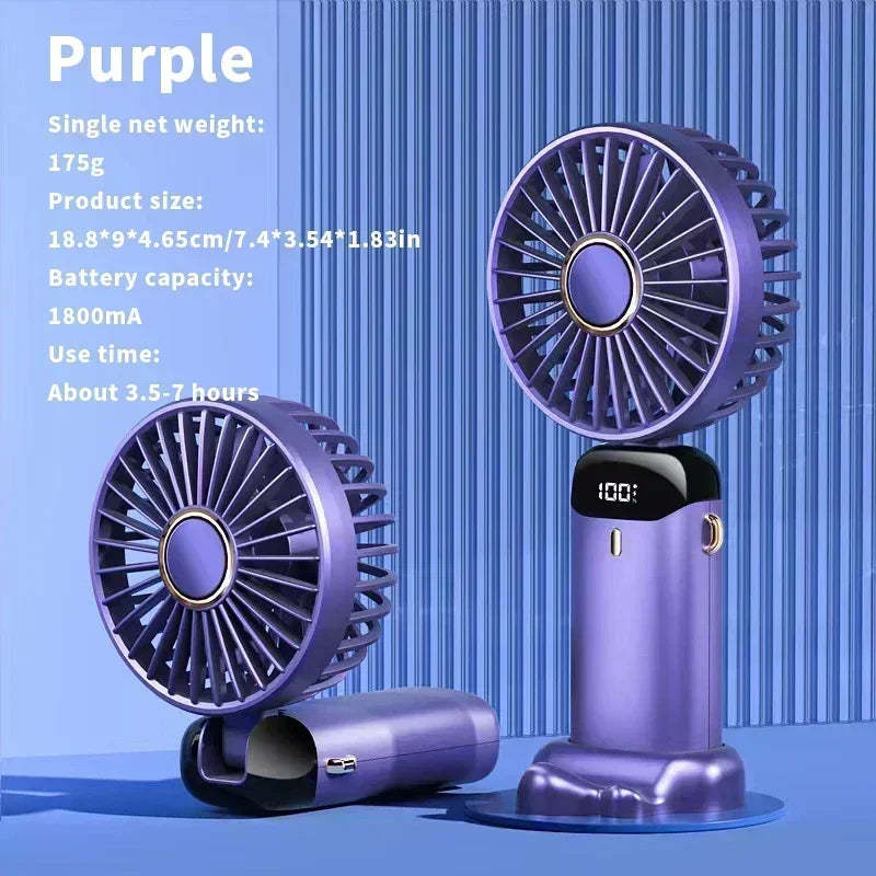 USB Handheld Mini Fan Foldable Portable and Neck Hanging