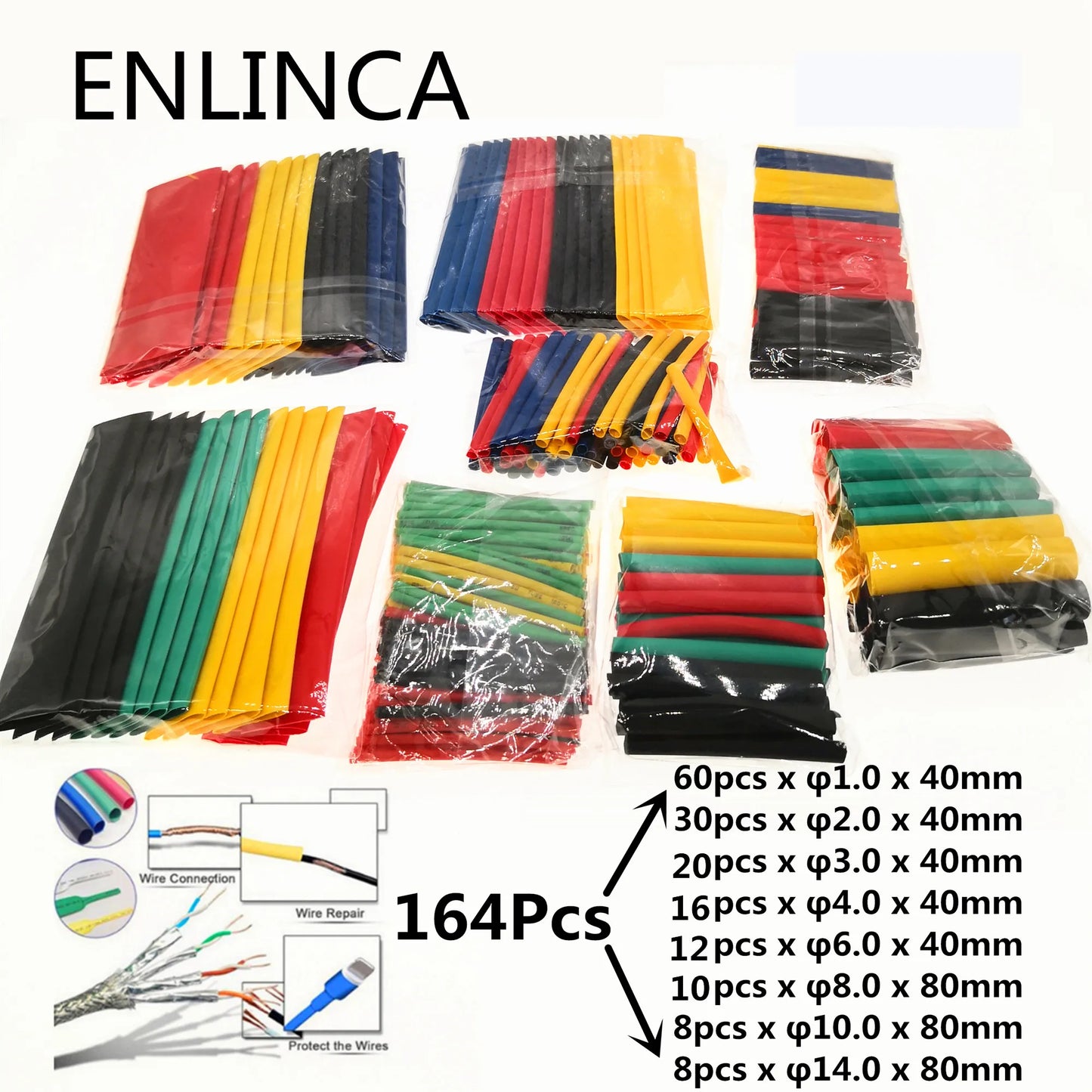 127-750pcs Heat-shrink Tubing Thermoresistant for Wire Cable Insulation Sleeve - WORLDZii