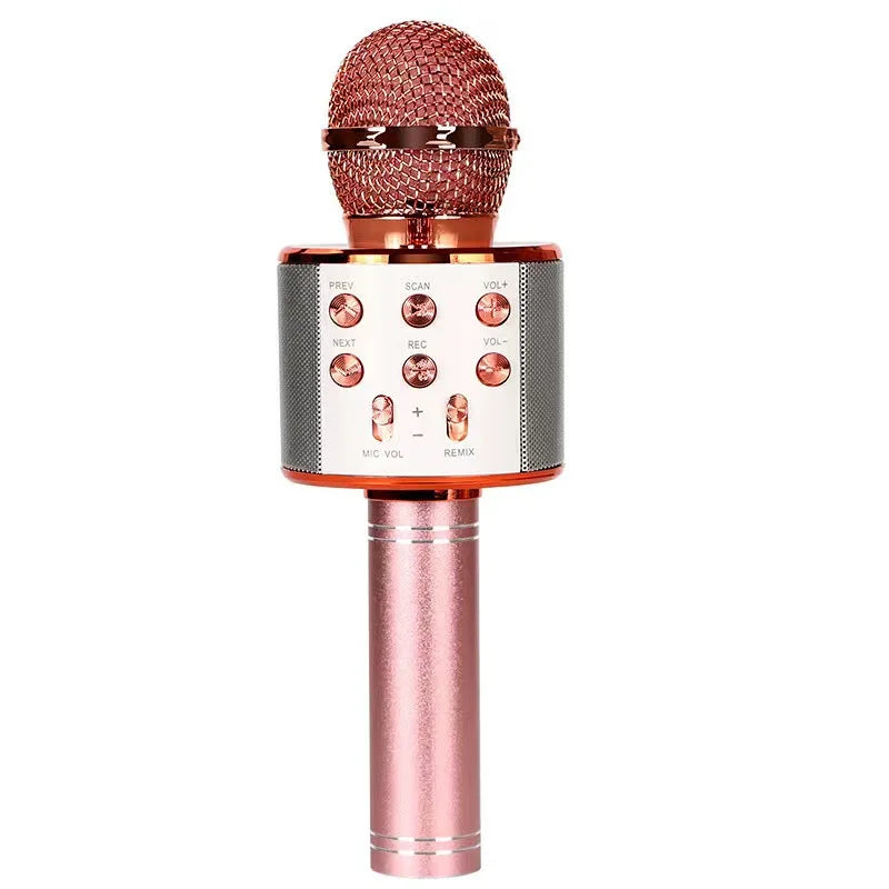 Portable Handheld Wireless Karaoke Microphone Speaker Microphone for Kids Music Player Singing Recorder KTV - WORLDZii