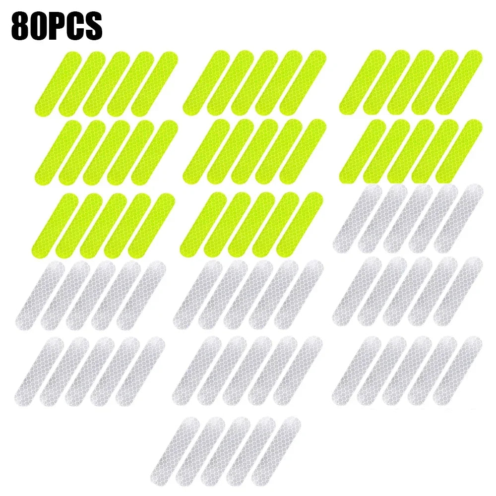 80-10PCS Waterproof High Visibility Reflector Tape for Night Riding or Walking - WORLDZii