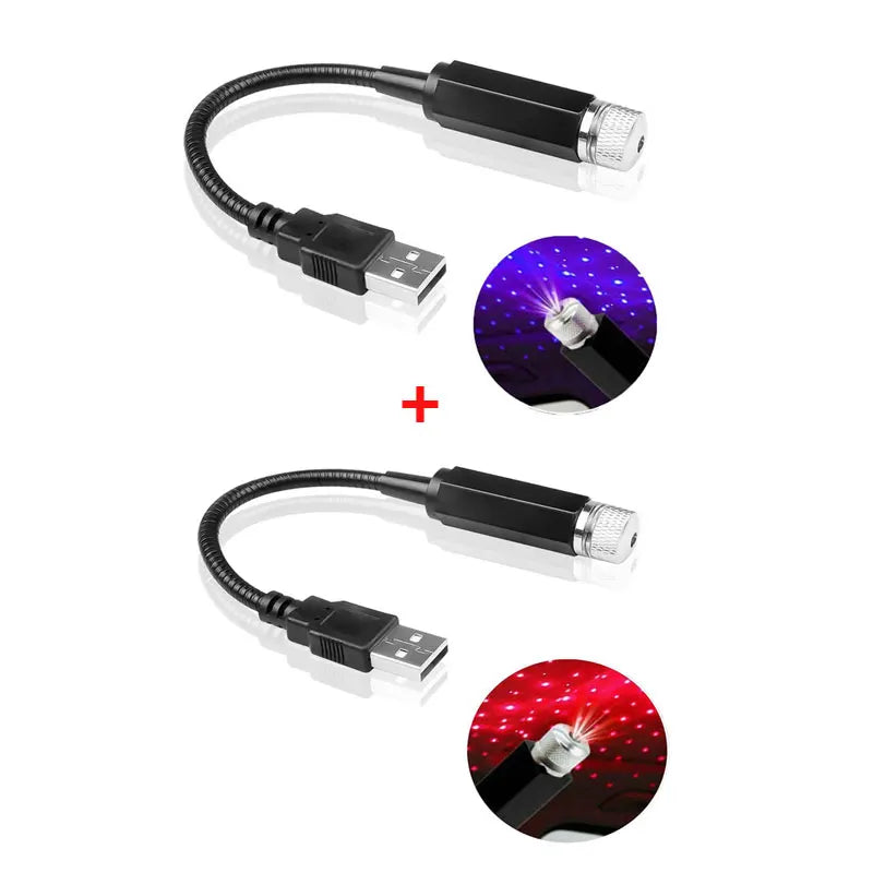 Mini LED Car Roof Star Night Light Projector Atmosphere Galaxy Lamp USB Decorative Adjustable for Auto Roof Room Ceiling Decor - WORLDZii