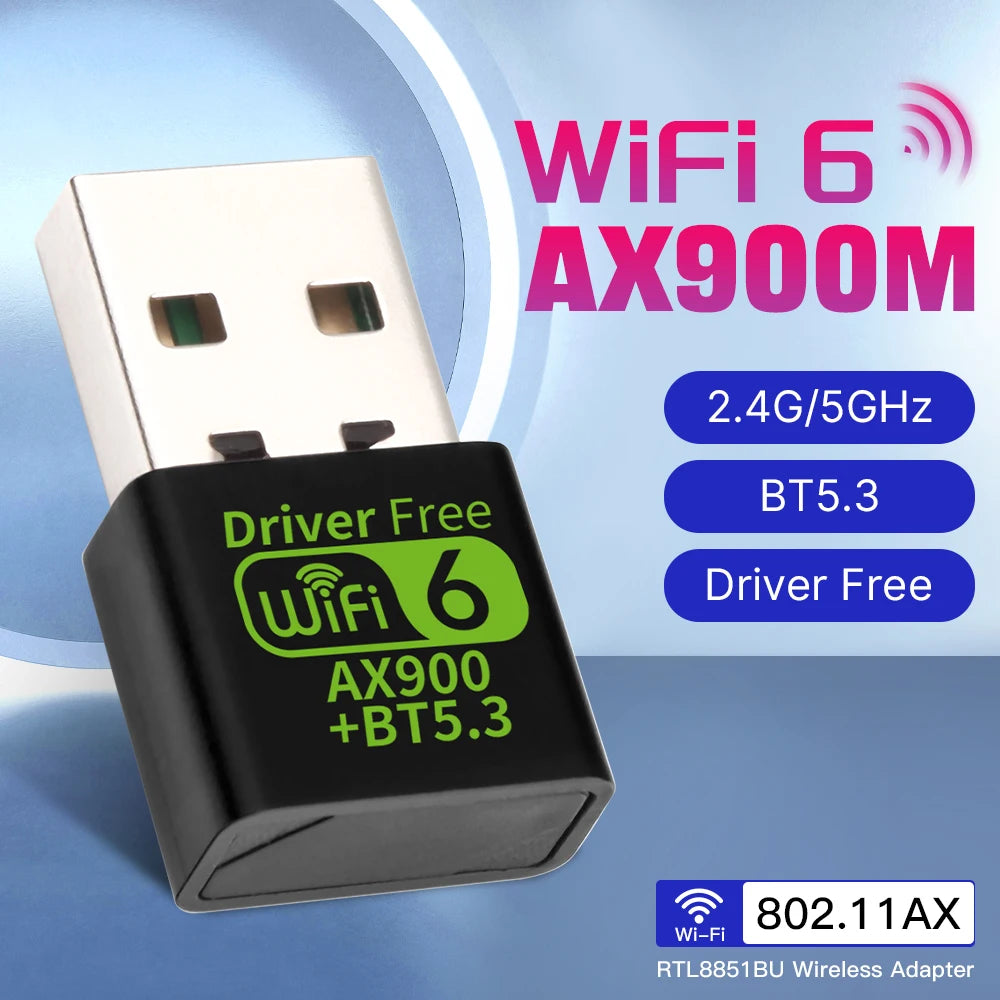 Wi-Fi 6 AX900 Bluetooth USB Adapter - WORLDZii