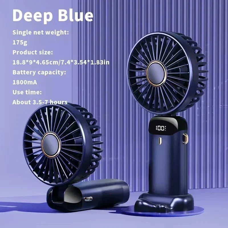 USB Handheld Mini Fan Foldable Portable and Neck Hanging