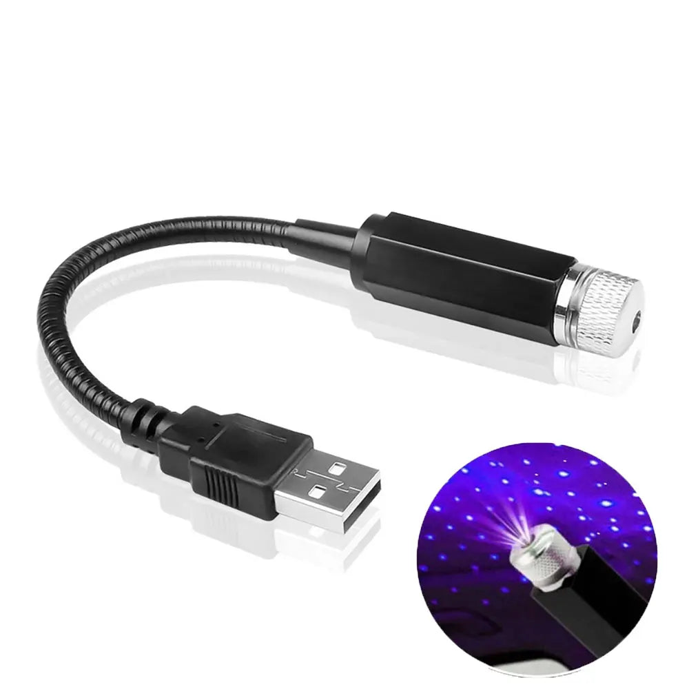 Mini LED Car Roof Star Night Light Projector Atmosphere Galaxy Lamp USB Decorative Adjustable for Auto Roof Room Ceiling Decor - WORLDZii