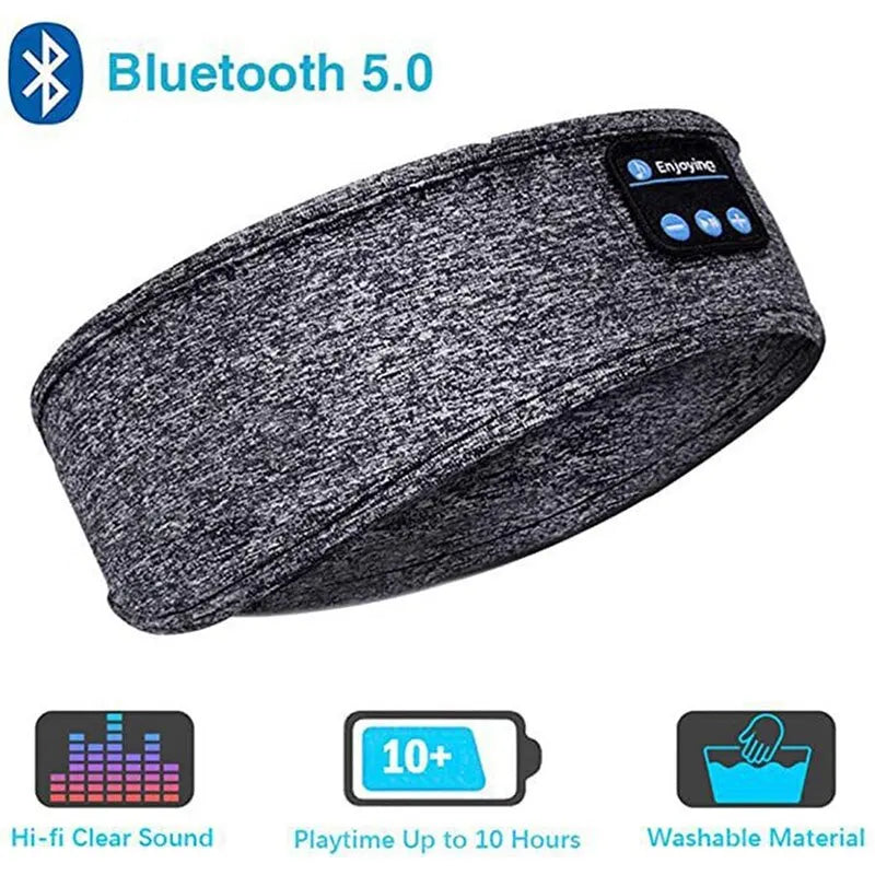 Fone Bluetooth Earphones Sports Sleeping Headband Elastic Wireless Headphones Music Eye Mask Wireless Bluetooth Headset Headband - WORLDZii