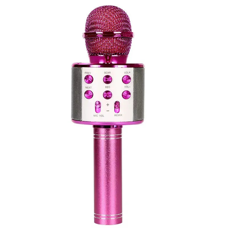 Portable Handheld Wireless Karaoke Microphone Speaker Microphone for Kids Music Player Singing Recorder KTV - WORLDZii