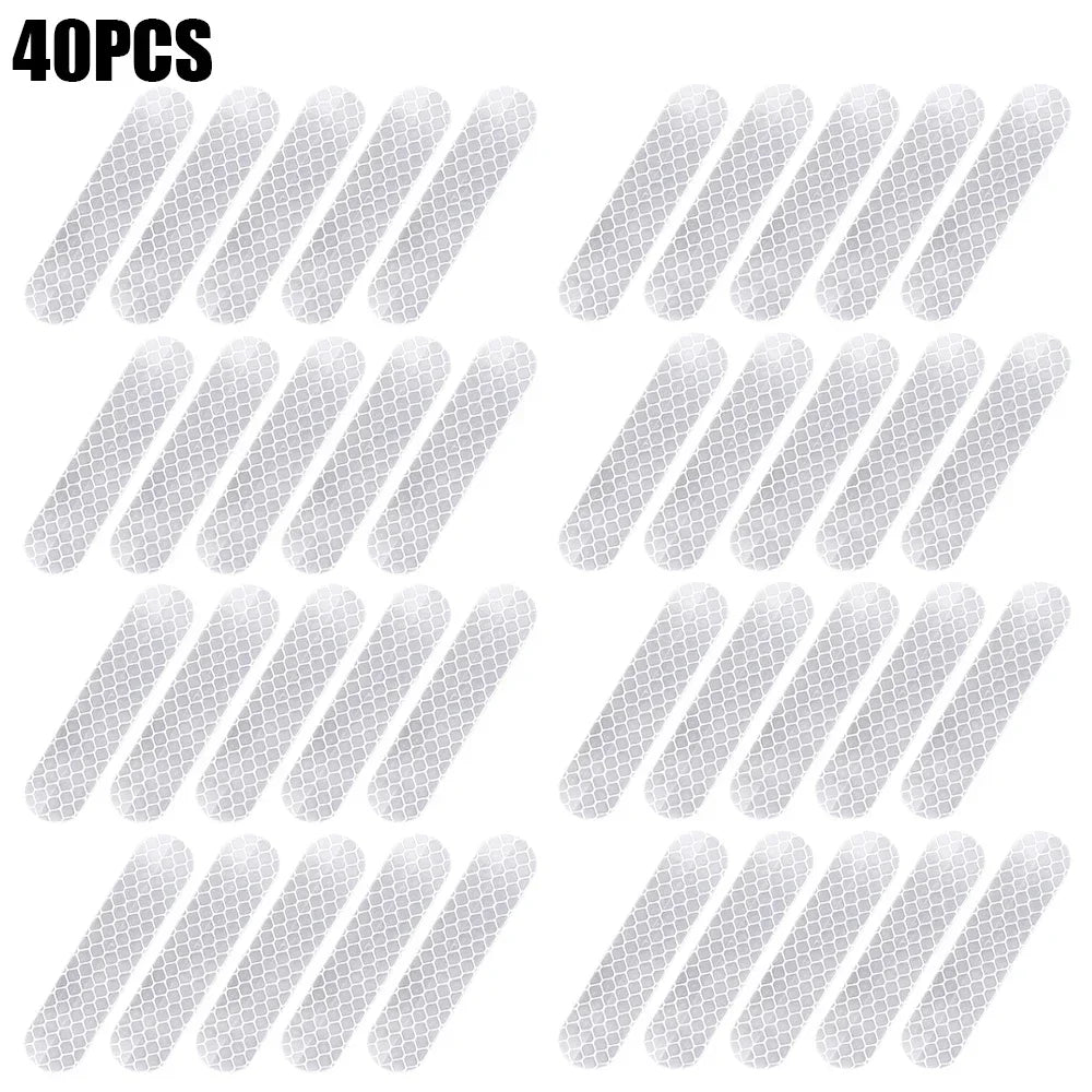 80-10PCS Waterproof High Visibility Reflector Tape for Night Riding or Walking - WORLDZii