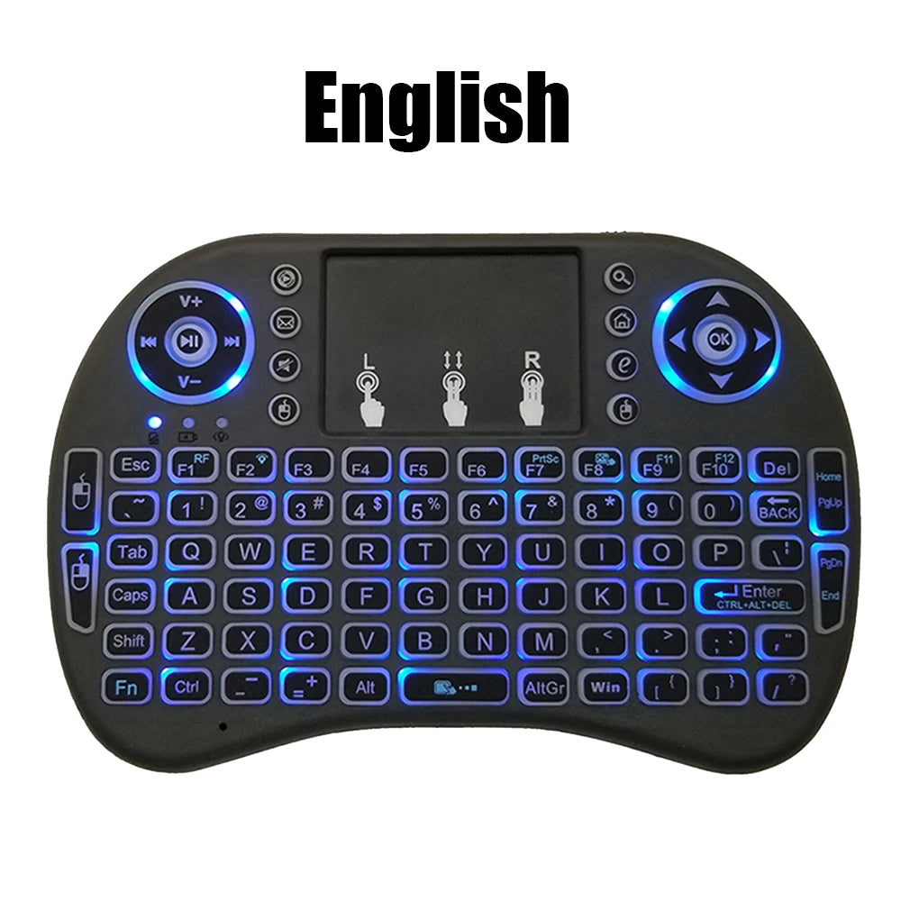 I8 Mini Wireless Keyboard with 7 Color Backlit - WORLDZii