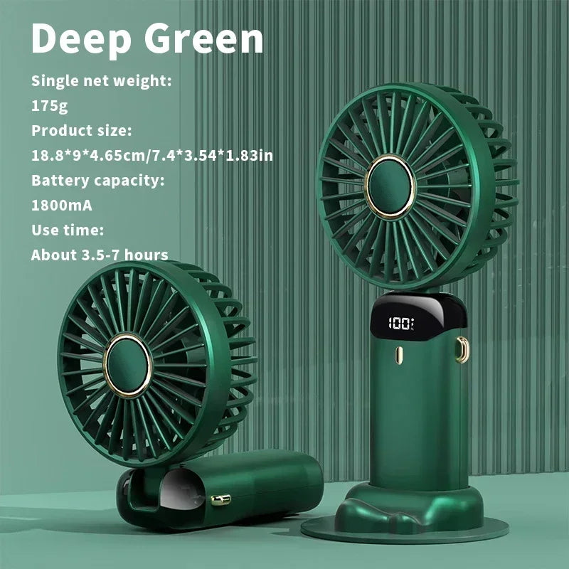 USB Handheld Mini Fan Foldable Portable and Neck Hanging